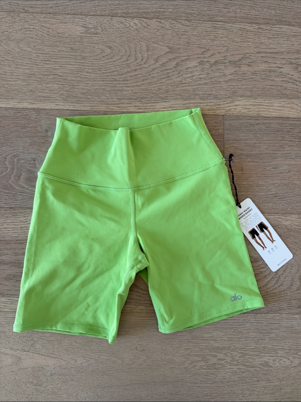 ALO Yoga Lime Green High-Rise Bike Shorts